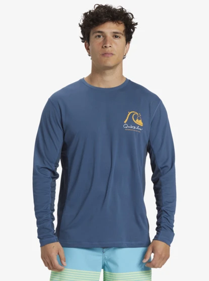 Quiksilver Waterman Bamboo Check 2 UPF 50 Long Sleeve Surf Tee - Image 3