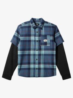 Quiksilver Boy's 8-16 Check This Up Oversized Long Sleeve Shirt