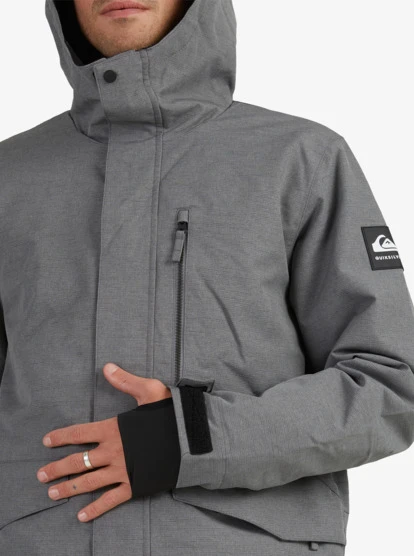 Quiksilver Mission Solid Insulated Grey Snow Jacket - Image 16