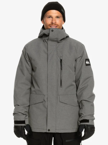 Quiksilver Mission Solid Insulated Grey Snow Jacket - Image 2