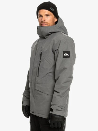 Quiksilver Mission Solid Insulated Grey Snow Jacket - Image 3