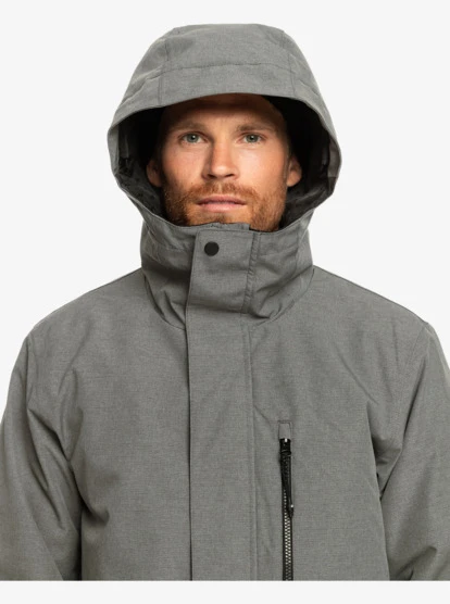 Quiksilver Mission Solid Insulated Grey Snow Jacket - Image 4