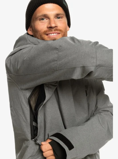 Quiksilver Mission Solid Insulated Grey Snow Jacket - Image 6