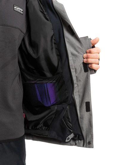 Quiksilver Mission Solid Insulated Grey Snow Jacket - Image 8