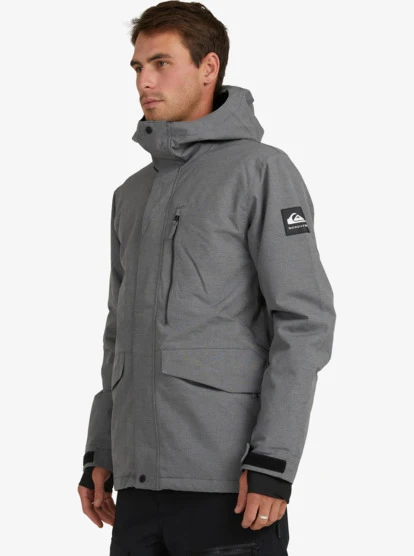 Quiksilver Mission Solid Insulated Grey Snow Jacket - Image 14