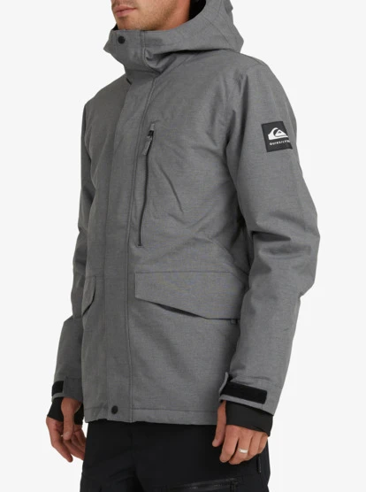 Quiksilver Mission Solid Insulated Grey Snow Jacket - Image 15